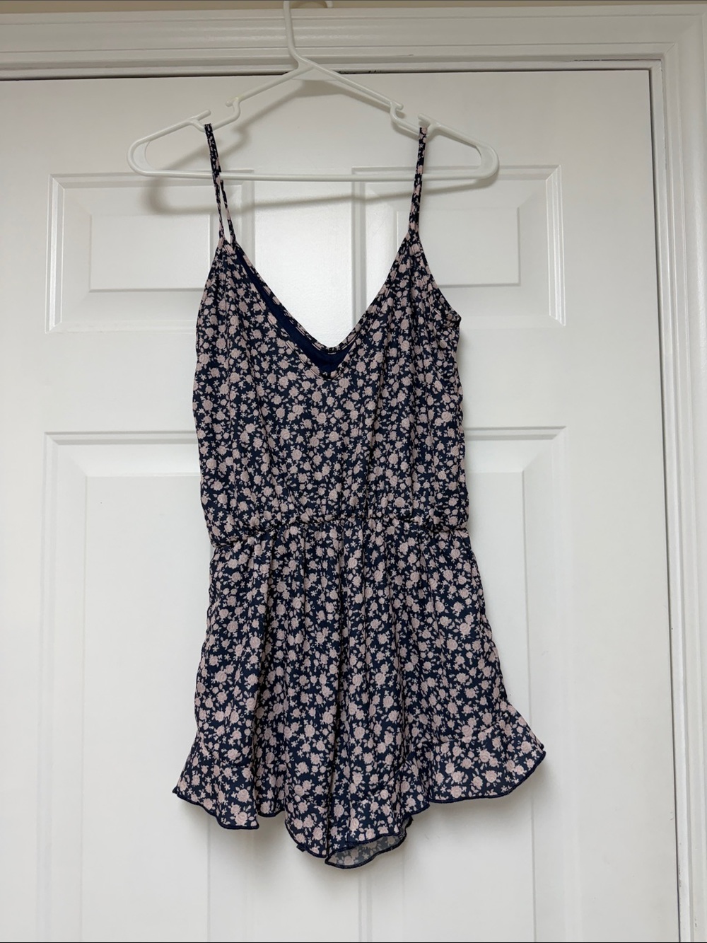 Pink Lily Navy & Light Pink Floral Romper - Picture 2 of 5